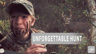 Deer Hunting - UNFORGETTABLE Bowhunt!  Young Bowhunter DROPS Buck!