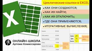 Циклические ссылки в EXCEL (как создать, найти, отключить, где применить, итеративные вычисления)