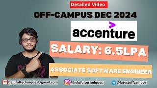  Accenture MASS Hiring 2024|Associate Software Engineer|PAN India|Fresher off-campus 2024