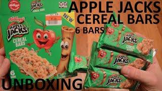 Unboxing Kellogg's Apple Jacks Cereal Bars 6 Bar Box