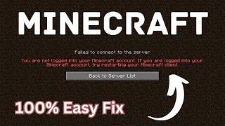 How To Fix You Are Not Logged Into Your Minecraft Account