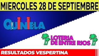 Resultados Quinielas Vespertinas de Córdoba y Entre Ríos, Miércoles 28 de Septiembre