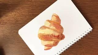 Watercolor croissant
