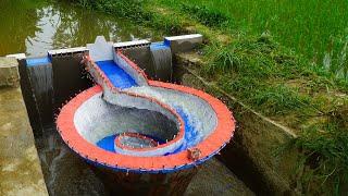 Hydropower construction with unique turbine design