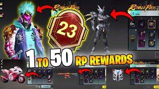 MONTH 23 ROYAL PASS // 1 TO 50 RP // M23 ROYAL PASS LEAKS (M23 ROYAL PASS REWARDS PUBG MOBILE/BGMI)