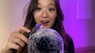 ASMR VR180 | Super relaxing! Brushing you with the puff ball (combing & more)