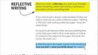 Writing a reflection