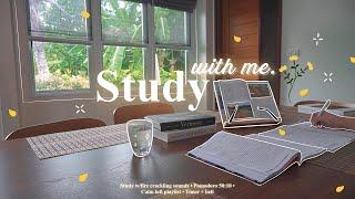 4-HOUR  Study With Me • Fire Crackling️+ Lofi bgm • Pomodoro 50-10 • Day215