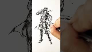 Speed drawing StickMan-Jojo?!  #shorts #anime #drawing #jojo