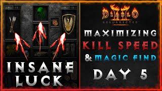 Get AMAZING Drops By Improving These!! | Kill Speed & Magic Find | Day 5 | Diablo II: Resurrected