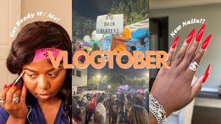 VLOGTOBER DAY 10! GRWM to go to Homecoming, Throwback RnB Playlist, New Nails