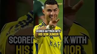 Ronaldo scored a Hat-trick with his son Cristiano Jr in the same day. Ronaldo 1 + junior 2 Respect