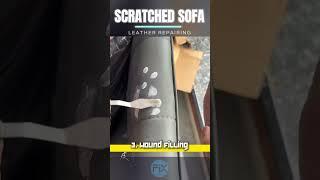 How to Repair SCRATCHED LEATHER DIY | scratched leather restoration | leather repairing #howto #diy