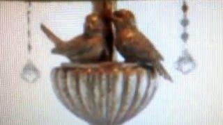 EBAY - Antique Gold Table Lamp 36" Vintage Lovebirds 2 Light Fixture Living Room Decor