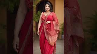 She Slays in Red Saree  | Plus Size Beauty Shines Boldly #shorts