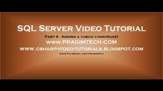 Adding a check constraint - Part 6