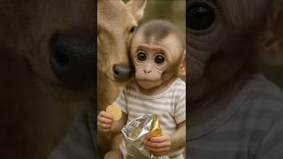 Baby Monkey & Deer's Secret Snack Escape! 