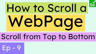 How to Scroll pages in Selenium | Scroll Top to Bottom using JavaScript Executor | Selenium Ninja