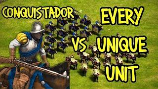 ELITE CONQUISTADOR vs EVERY UNIQUE UNIT | AoE II: Definitive Edition