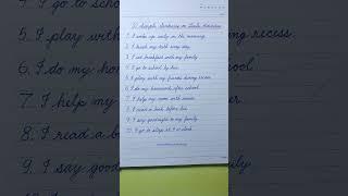 Cursive writing practice | 10 Simple Sentences on Daily Activities | English Cursive handwriting