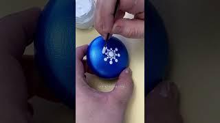 Snowflake dot mandala stone painting #dotart #mandala #snow #snowflake #satisfying #artvideo #art