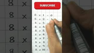 8 times tables, easy tricks to remember table of 8, tables #shorts, #youtubeshorts