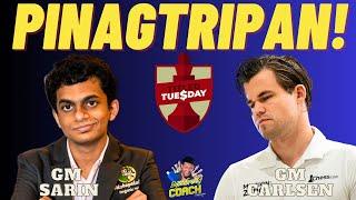 GINANUN LANG SI MAGNUS! PINAGTRIPAN SA OPENING! Sarin vs Carlsen! Titled Tuesday