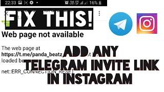 How to add Telegram link in Instagram Bio. FIX webpage not loading error. 100% Working!