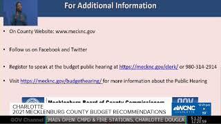 Mecklenburg County 2021 recommended budget presentation