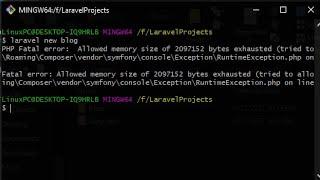 Fix Allowed memory size of 2097152 bytes in Laravel project