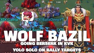 WOLF BAZIL IN ANNIHILATION MODE ! DEADLY KVK YOLO SOLO ON RALLY TARGET! - Lords Mobile