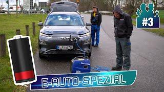 E-AUTO SPEZIAL #3: LADEN ! | 0️⃣ % Reichweite - Kona bleibt liegen!  |  Hilft Notstromgenerator? 