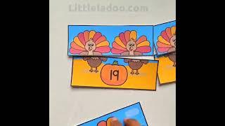 Counting 1 to 20 with Turkey - Thanksgiving preschool Math