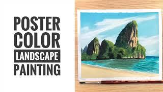 Poster Color Landscape Painting