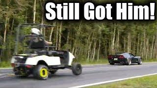 Golf Cart Gives Built Corvette a Massive Head Start in Drag Race