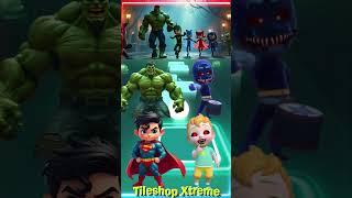 Avengers Hulk Smash  Pj Masks  Superman  Nunu Tv Monster Transformation #coffindance  #tileshop