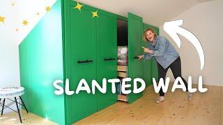 *ULTIMATE* DIY STORAGE CLOSET FOR A SLANTED WALL