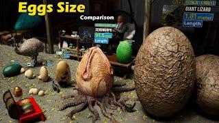 Size Comparison : Eggs Size | Animals | Bird | insects | Fish | Monster  | Dinosaurs egg