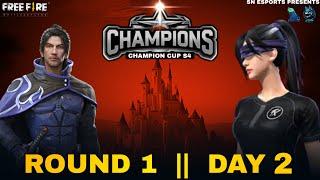 CHAMPION CUP S4  BR SQUAD TOURNAMENT ROUND 1 DAY 2 MATCHES OJ LIVE WITH HOST SONU FF FREEFIRE 