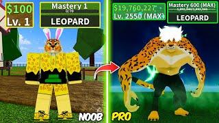 Beating Blox Fruits as Leopard ! Lvl 0 to Max Lvl Full Awaken Mink v4 Noob to Pro in Blox Fruits!