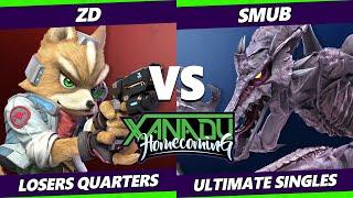 Xanadu Homecoming Losers Quarters - ZD (Fox) Vs. smub (Ridley) Smash Ultimate - SSBU