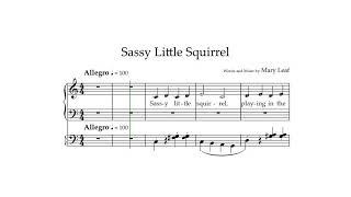 "Sassy Little Squirrel" by Mary Leaf, student teacher piano duet, beginner