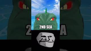 SEA BEAST in 2ND SEA vs 3RD SEA  (Blox Fruits) TROLL FACE #shorts