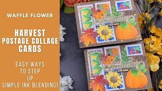 Harvest Postage Collage Cards | Waffle Flower