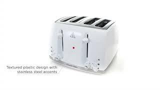 Russell Hobbs Honeycomb 4 Slice Toaster White