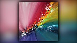 Colorful Abstract Painting / Satisfying / Acrylics / Palette Knife / Demo #095