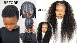 R85_$4,66 #Braided quickweave on short natural hair||Protective hair style