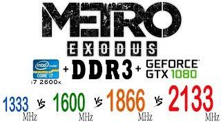 Metro Exodus on DDR3 1333 MHz, 1600 MHz, 1866 MHz, 2133 MHz