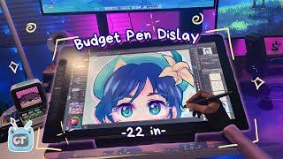 ️HUGE Budget Drawing Display Veikk VK2200 PRO Unboxing Review + Venti Drawing 