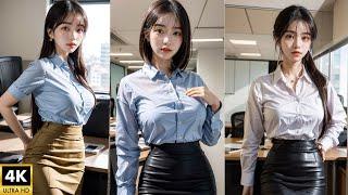 사무실에서 오피스걸 룩북 オフィスガール ルックブック asian girl